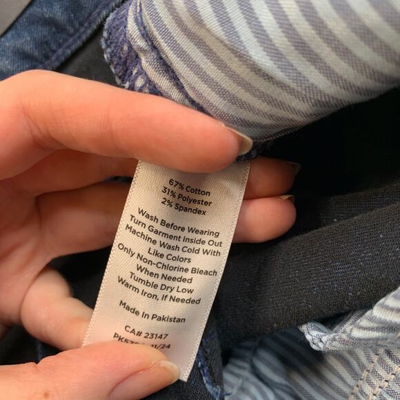 Talbots Jeans Women 16 Blue Denim Crop Length Jegging High Waist Skinny Stretch - Picture 7 of 11